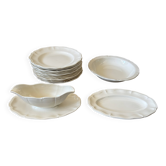 Set of Sarreguemines crockery, model Chambord, vintage.