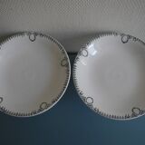 pair of St Amand earthenware compote dishes, new factories, 30s