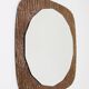 Crystal Art Sculpted Textured Wall Mirror Gold Bronze Mid-Century, Italy, 1960s