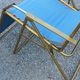 Set of 3 vintage lafuma sun loungers canvas and tubes + table