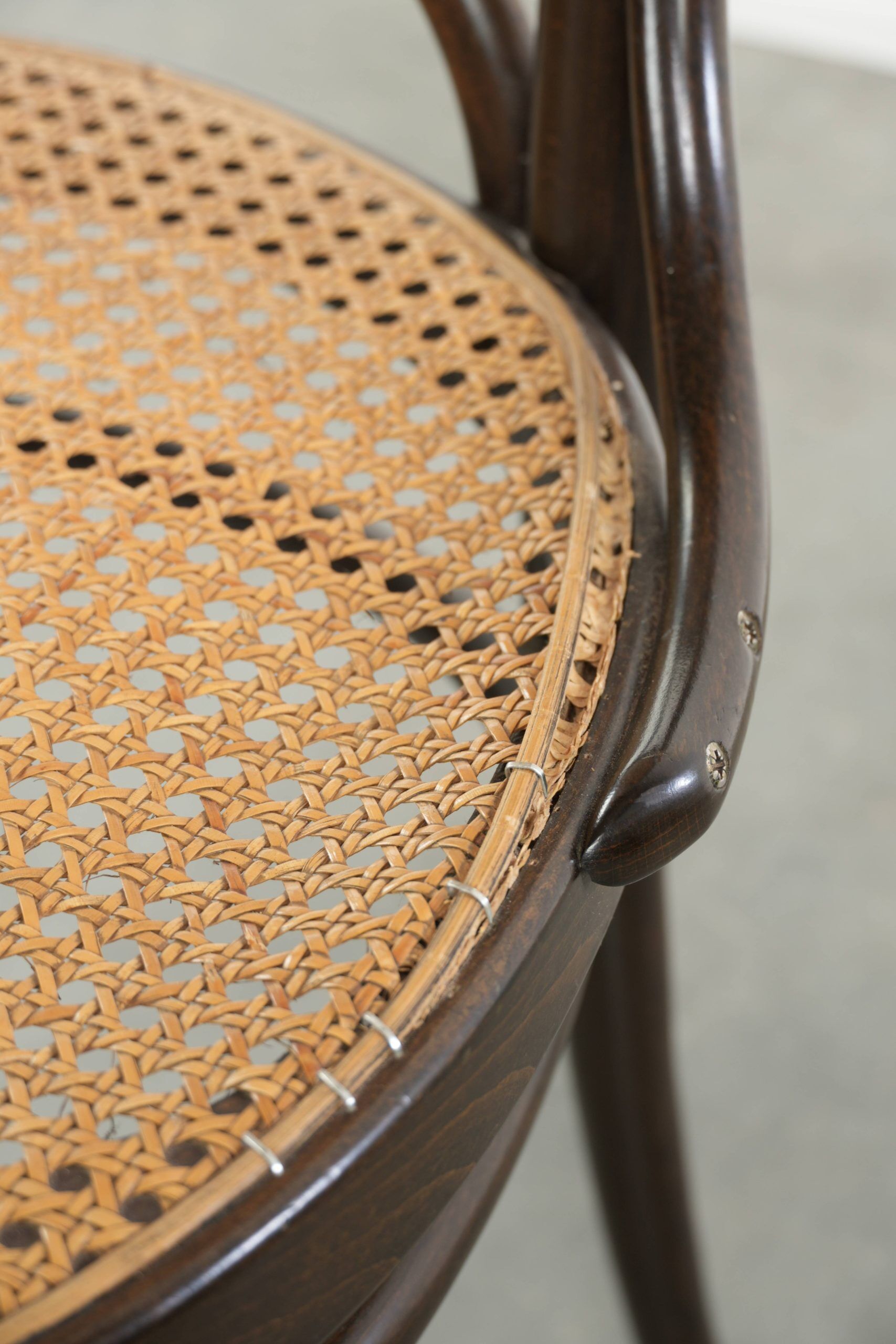 Set of 4 original vintage Thonet longJohn design diningchairs with bentwood