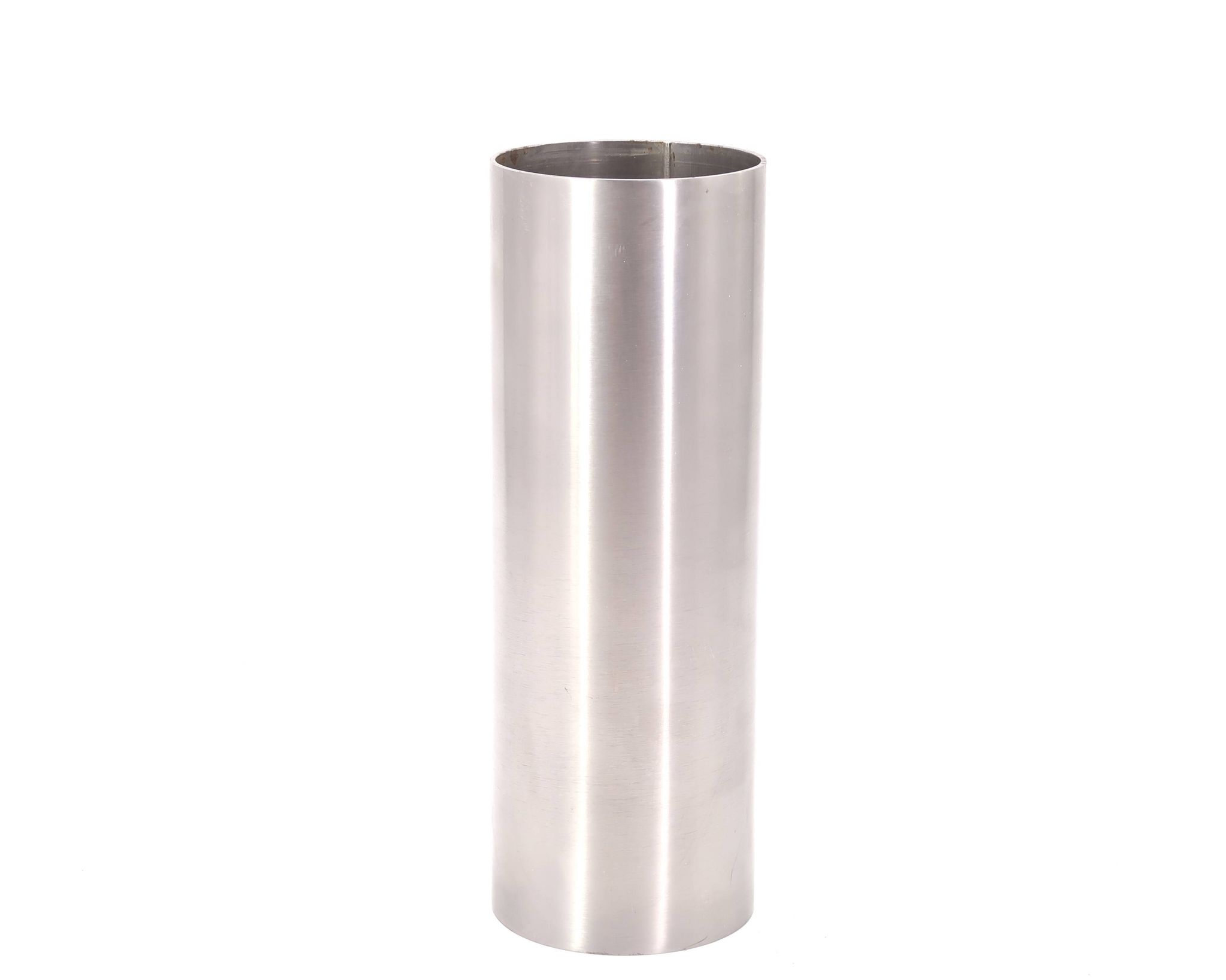 Grand vase cylindrique minimaliste en acier, années 70