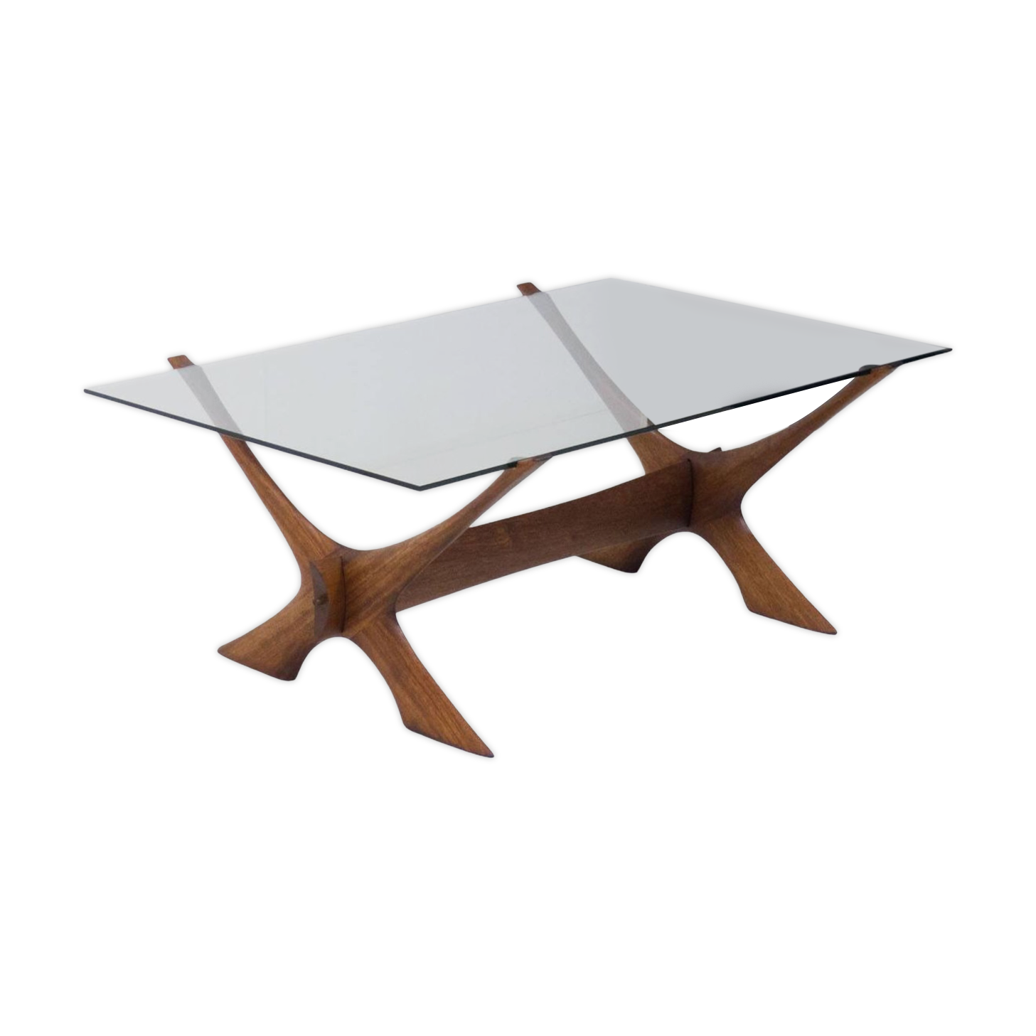 Örebro Glas ‘Condor’ walnut & glass coffee table by Fredrik Schriever-Abeln