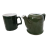 Mug et théière bistrot en porcelaine verte