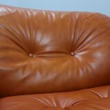 Sapporo cognac leather armchairs by girgi 1970s