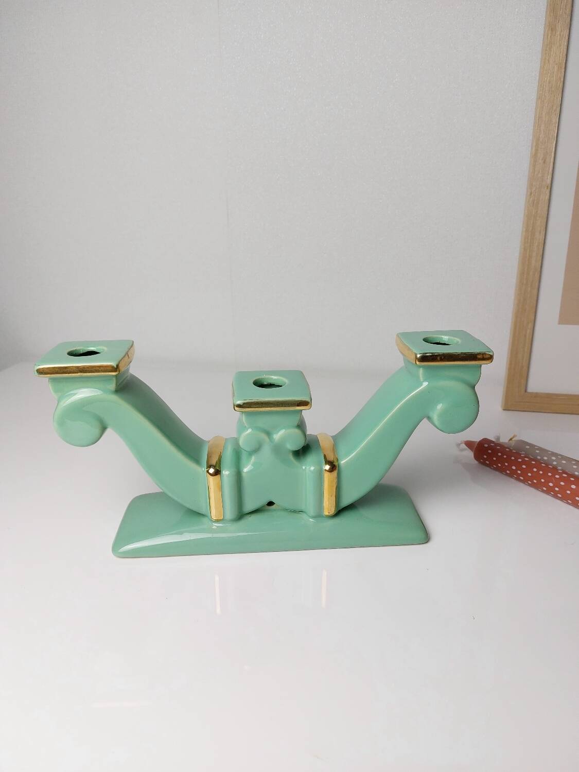 Art Deco St Clément ceramic candle holder