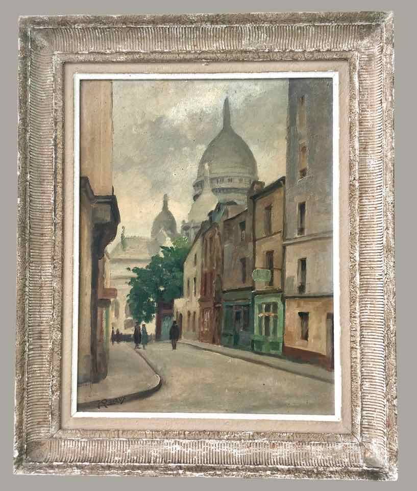 Tableau ancien huile Montmartre 1900