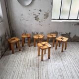 Set of 6 Olof Ottelin stools, Finland 1950.