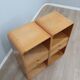 Paire de tables de chevet vintage en bouleau hautes / console d'entrée des années 1970