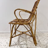 Six vintage rattan chairs