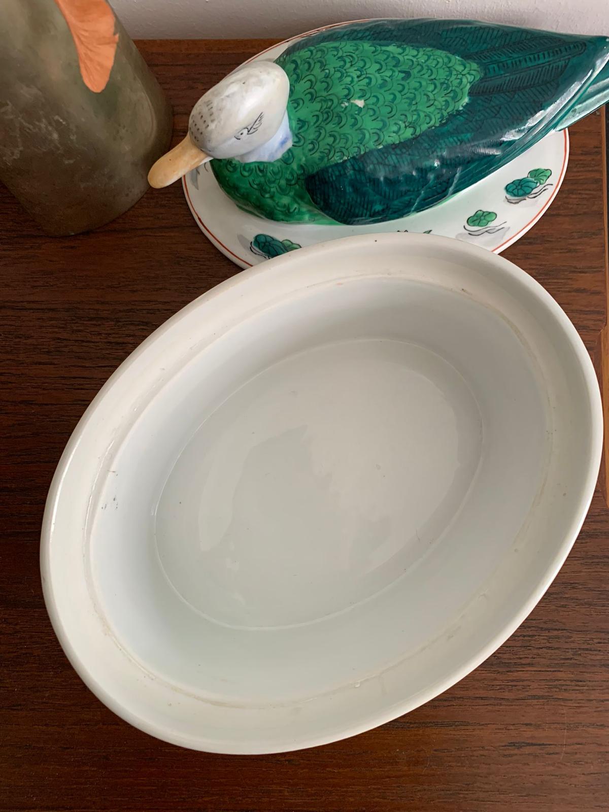 Hand-painted ceramic duck slip 1970