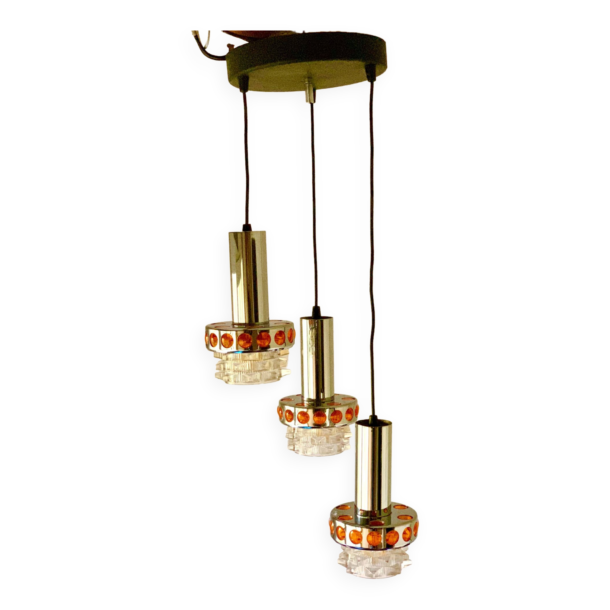 Raak Amsterdam Space 3-light cascade pendant light, age 70'