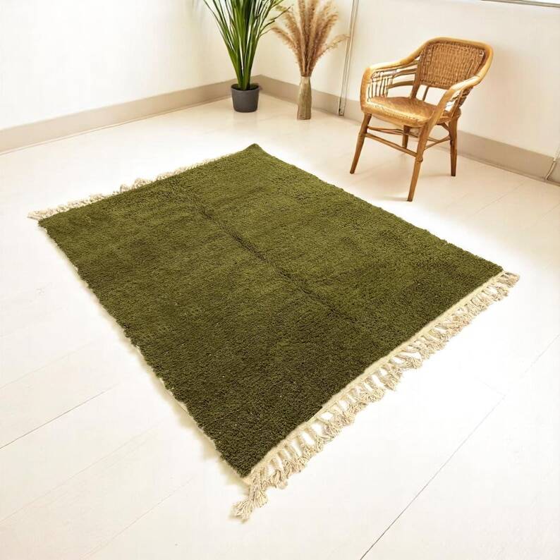 Tapis berbère vert en laine 210/310cm