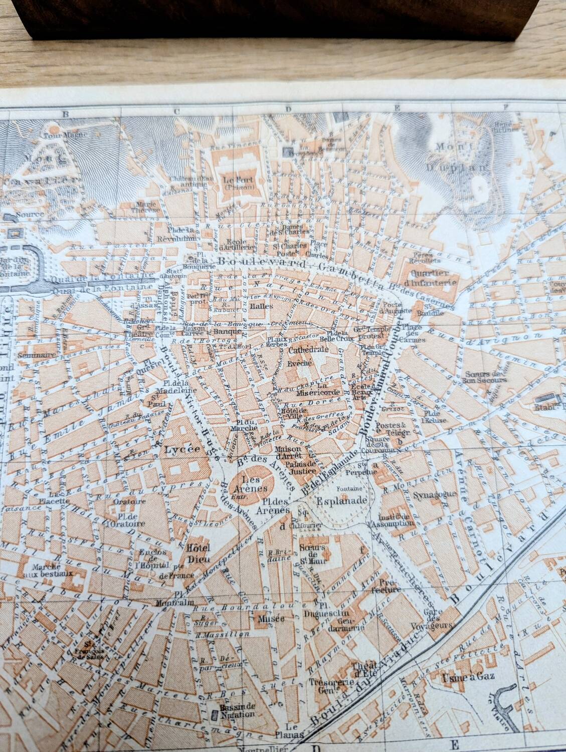 Nîmes, Gard, original plan printed in 1906.