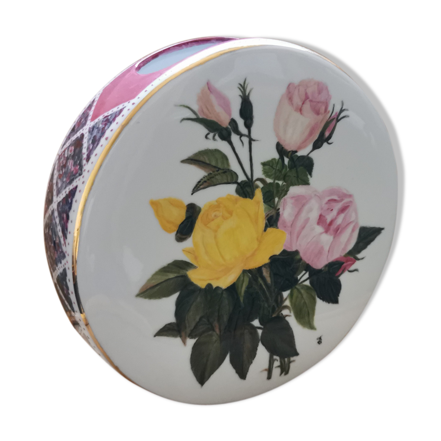 Vase tambourine floral decoration