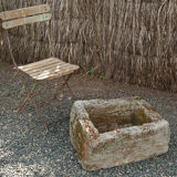Old trough square stone tray of the 19th