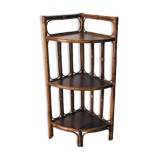 Rattan and bamboo corner shelf