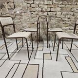 Set of 4 vintage stackable chairs 1980