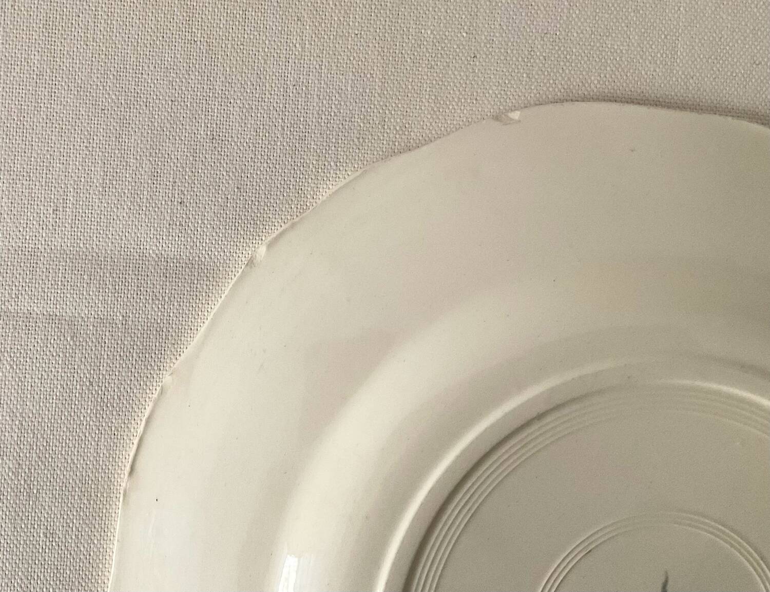 Set of 5 flat plates Sarreguemines – White earthenware – Bor