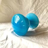 Small Space Age Design vase in blue molded glass