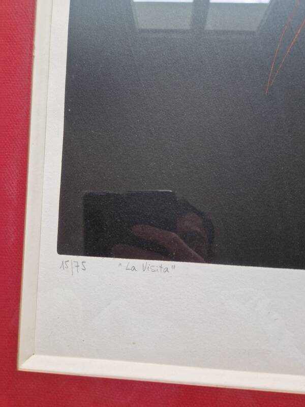 Antonio Andivero (1934-2017) - Colour lithograph - The Visit - 15/75