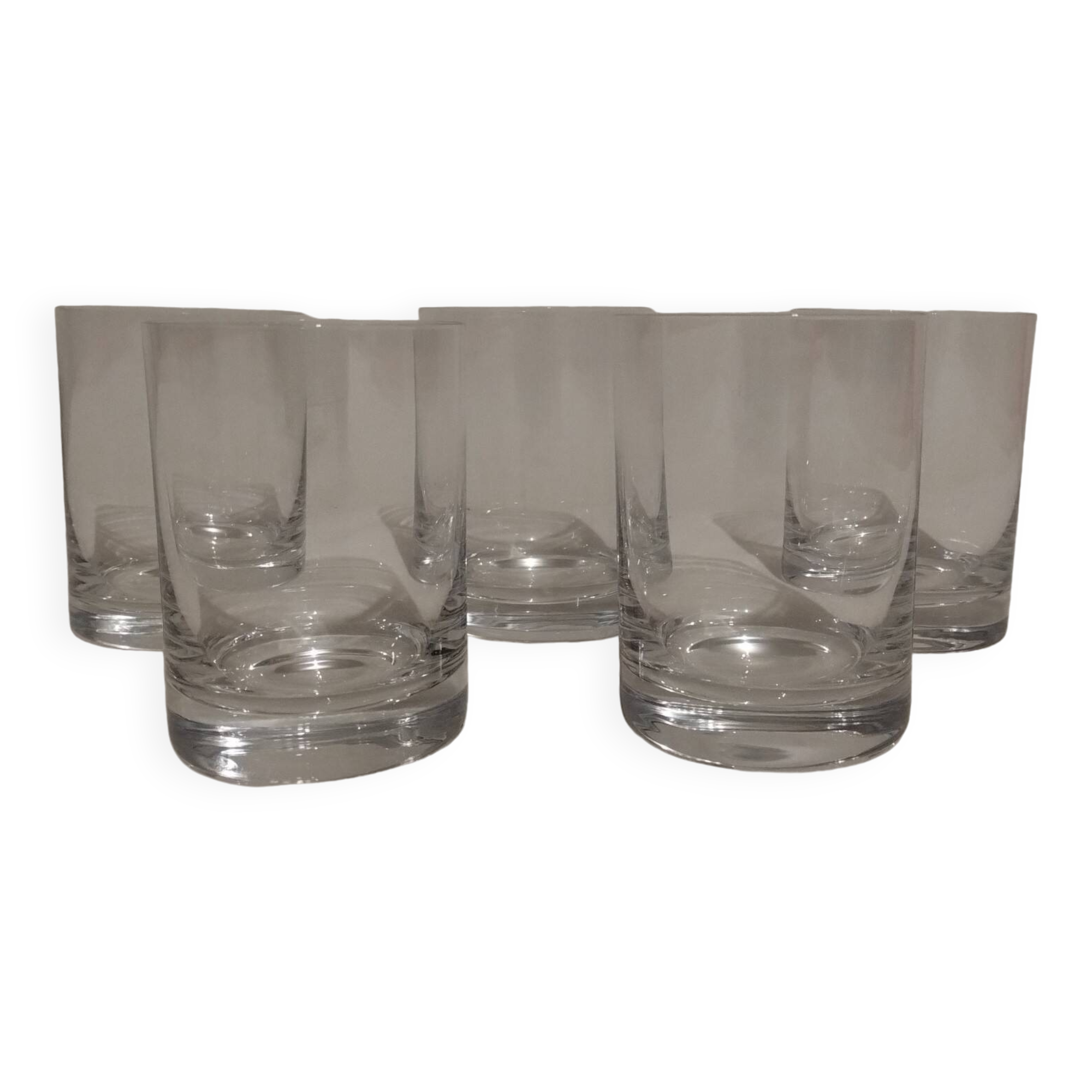 Set of 5 soda or whisky glasses signed "Daum France"