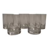 Set of 5 soda or whisky glasses signed "Daum France"