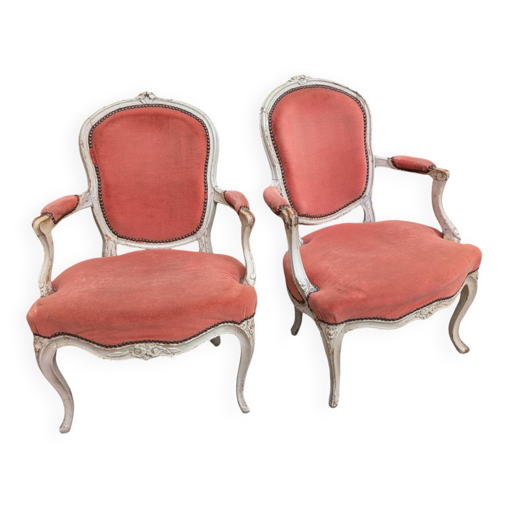 Paire de fauteuils d'époque Louis XV