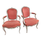 Paire de fauteuils d'époque Louis XV