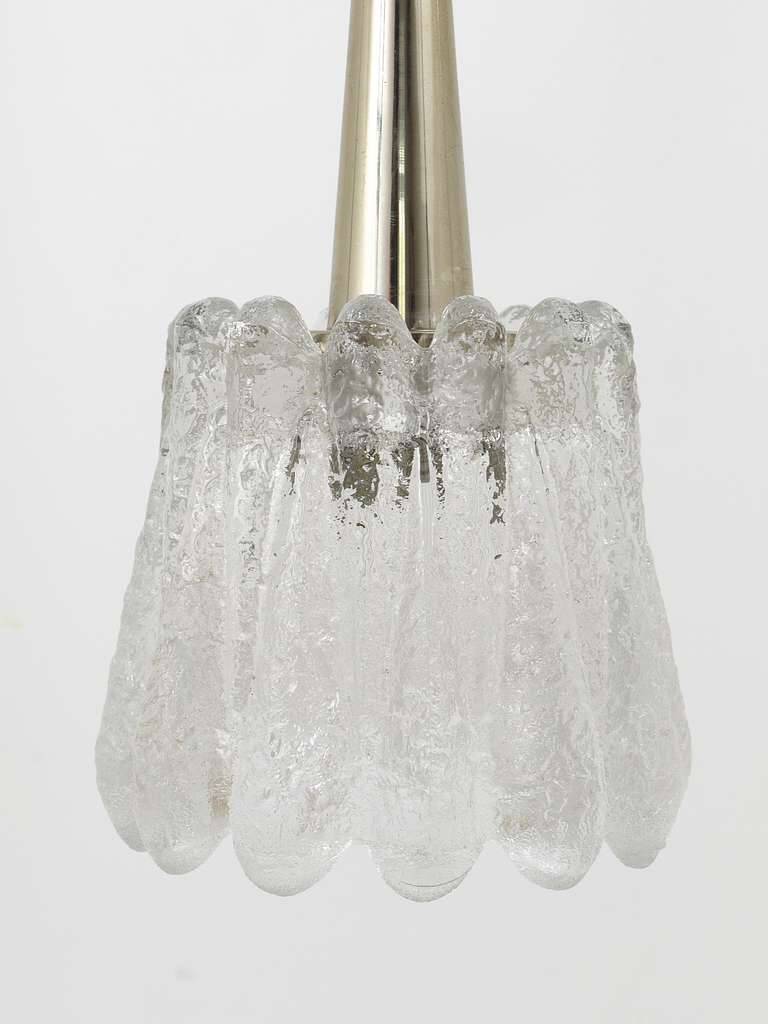 Set of three glass pendants by Carl Fagerlund for Orrefors, Sweden, 1960s.