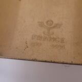 Vintage magazine rack printed wood and brass