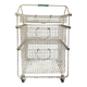 Metal serving trolley on wheels
