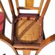 Set of 4 Art Deco Chairs in wood and red imitation leather