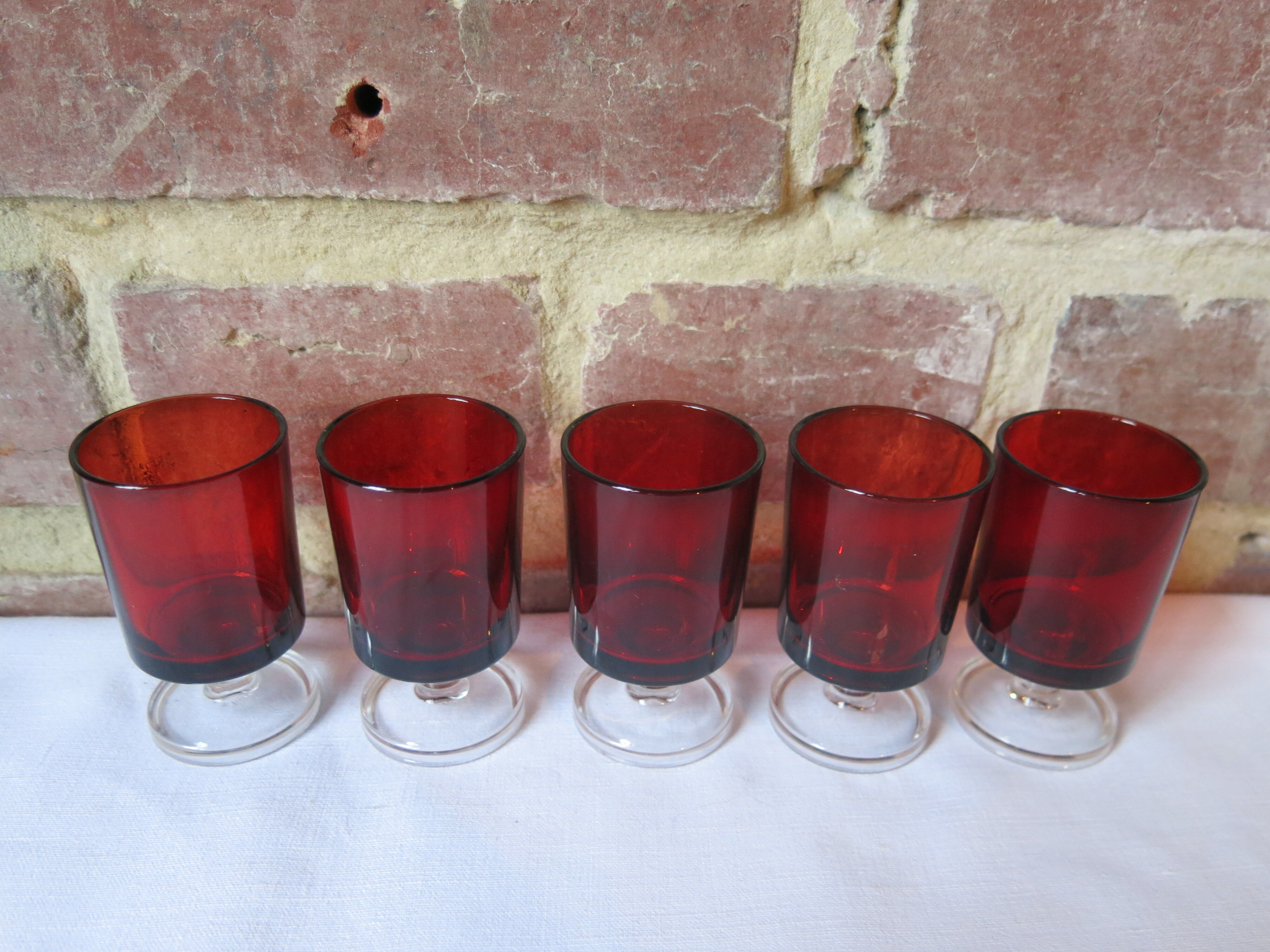 Set of 20 Arcoroc Ruby glasses of 4 different sizes