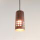 Set of 2 brutalist metal and glass pendant lamps, 1960s
