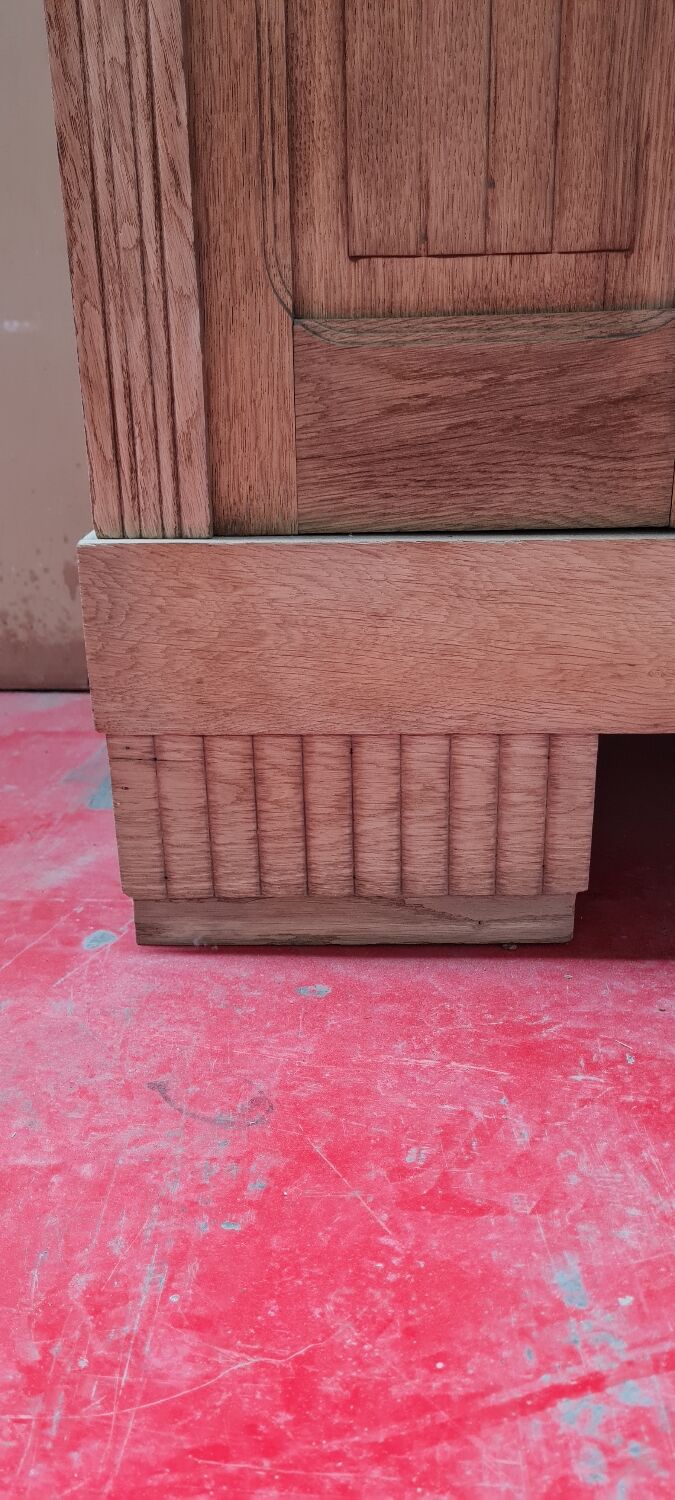 Art deco wardrobe in light oak