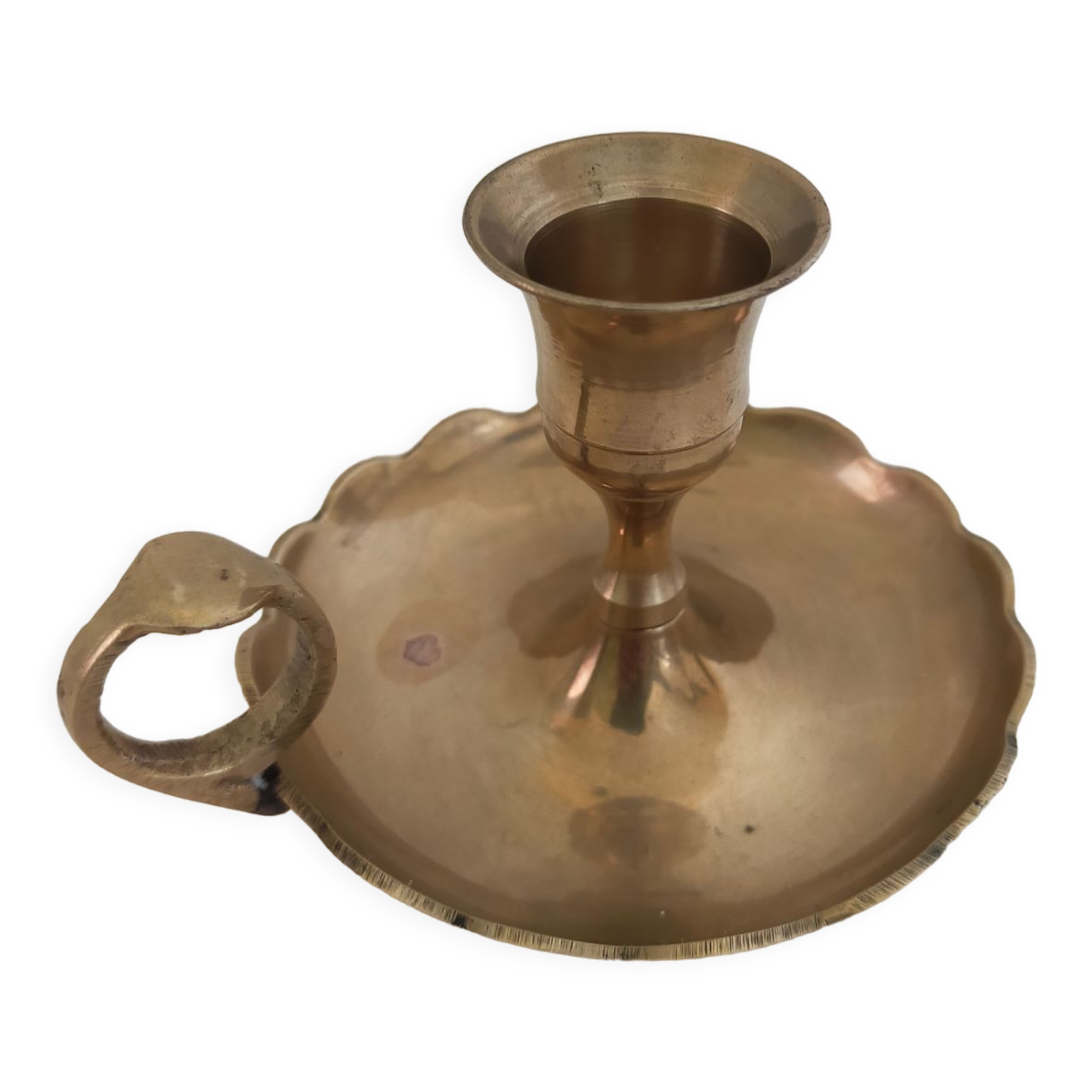 Brass handheld candle holder