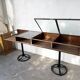 Oak and brass-mounted display cabinet on legs – Circa 1950