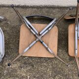 Mismatched formica chairs and stool 1960