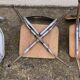 Mismatched formica chairs and stool 1960
