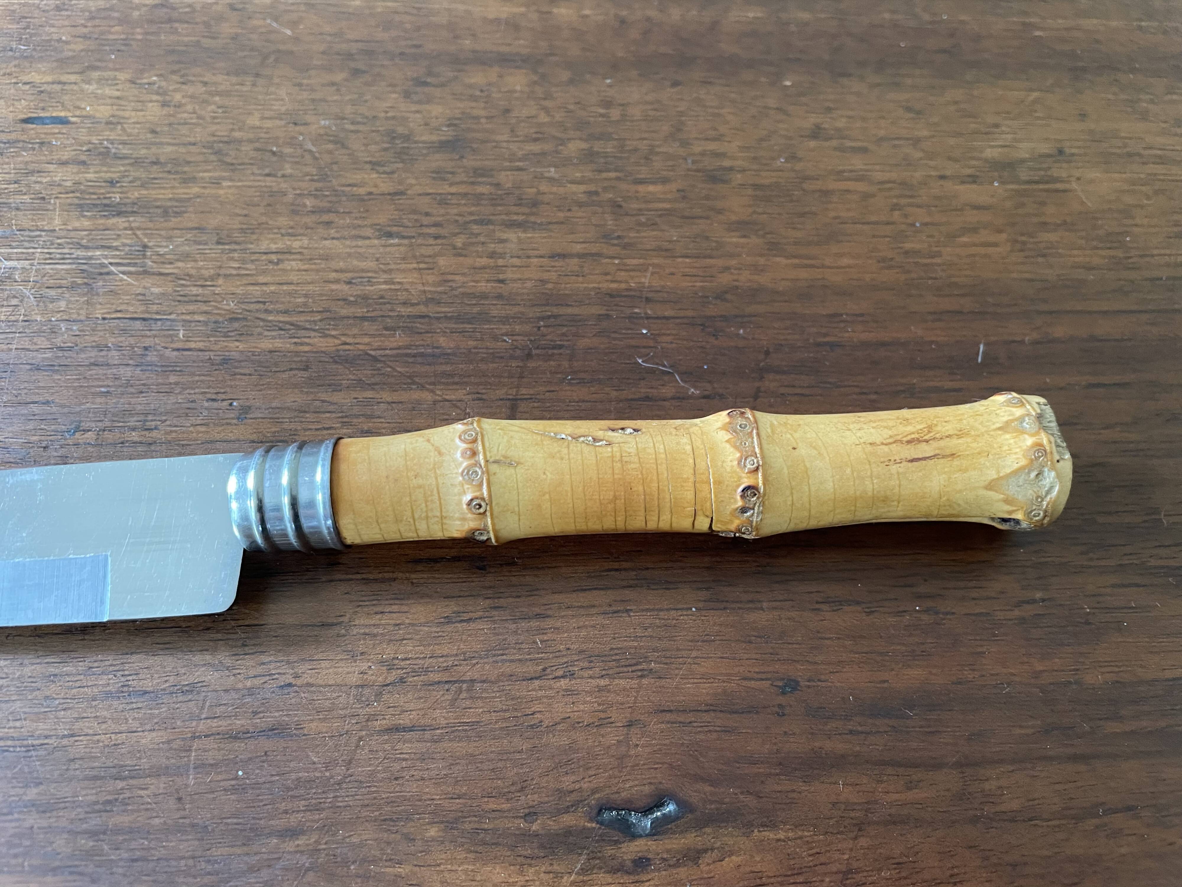 Vintage bamboo handle cutlery