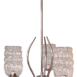 Vintage suspension 50/60s chrome and glass
