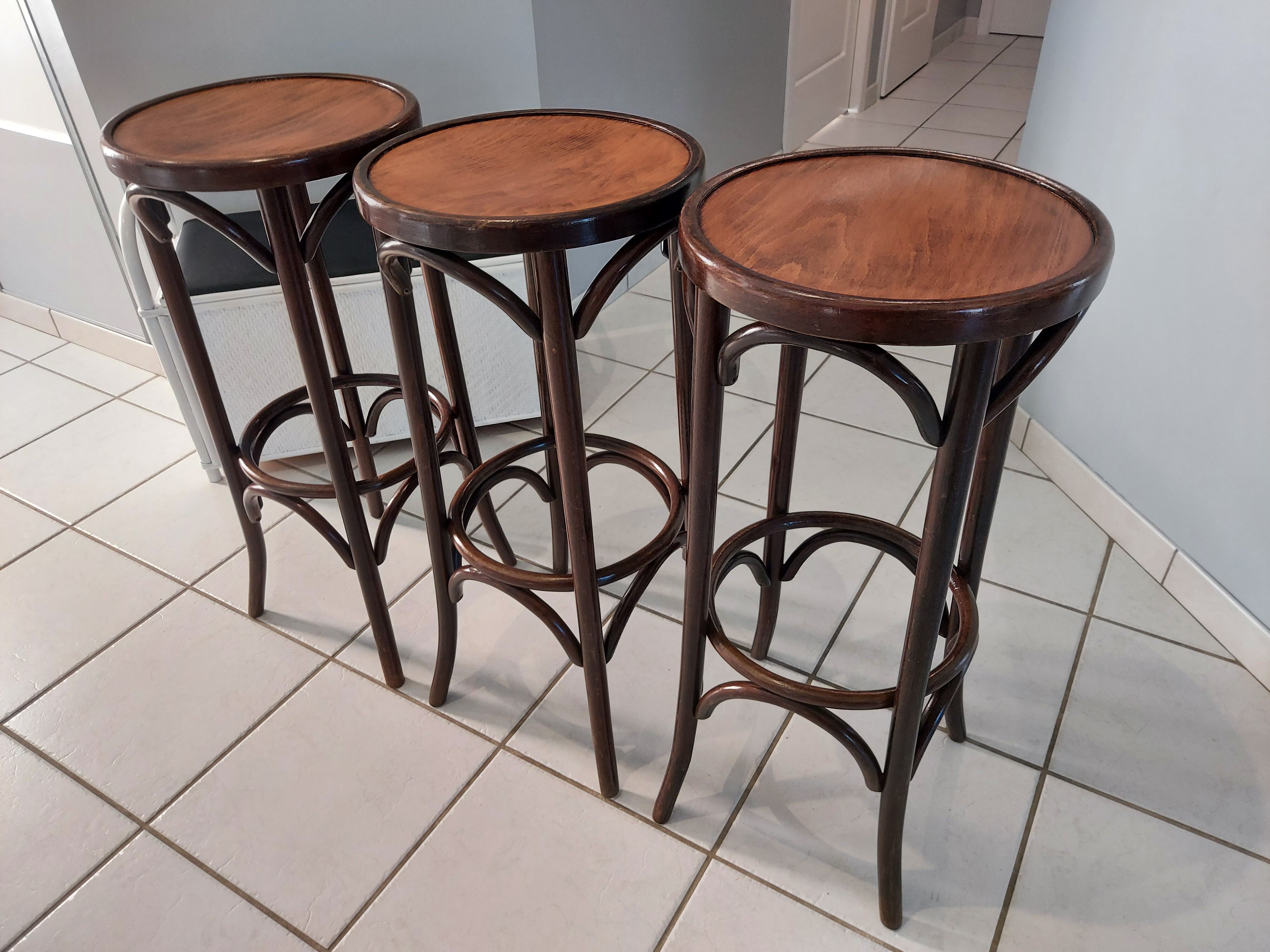 Lot 3 stools of bistrot bar vintage 1960s