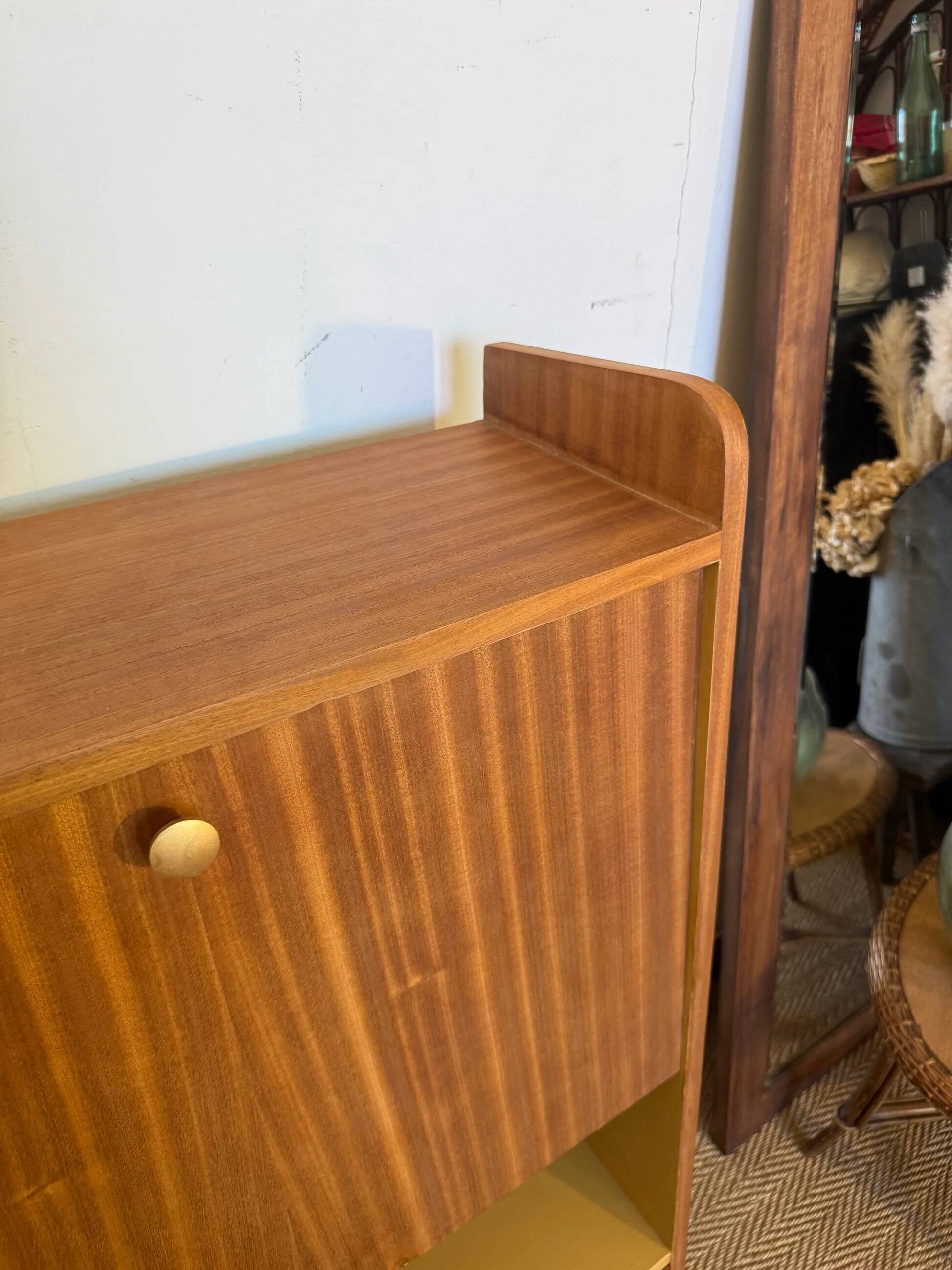 Secrétaire vintage compact placage acajou