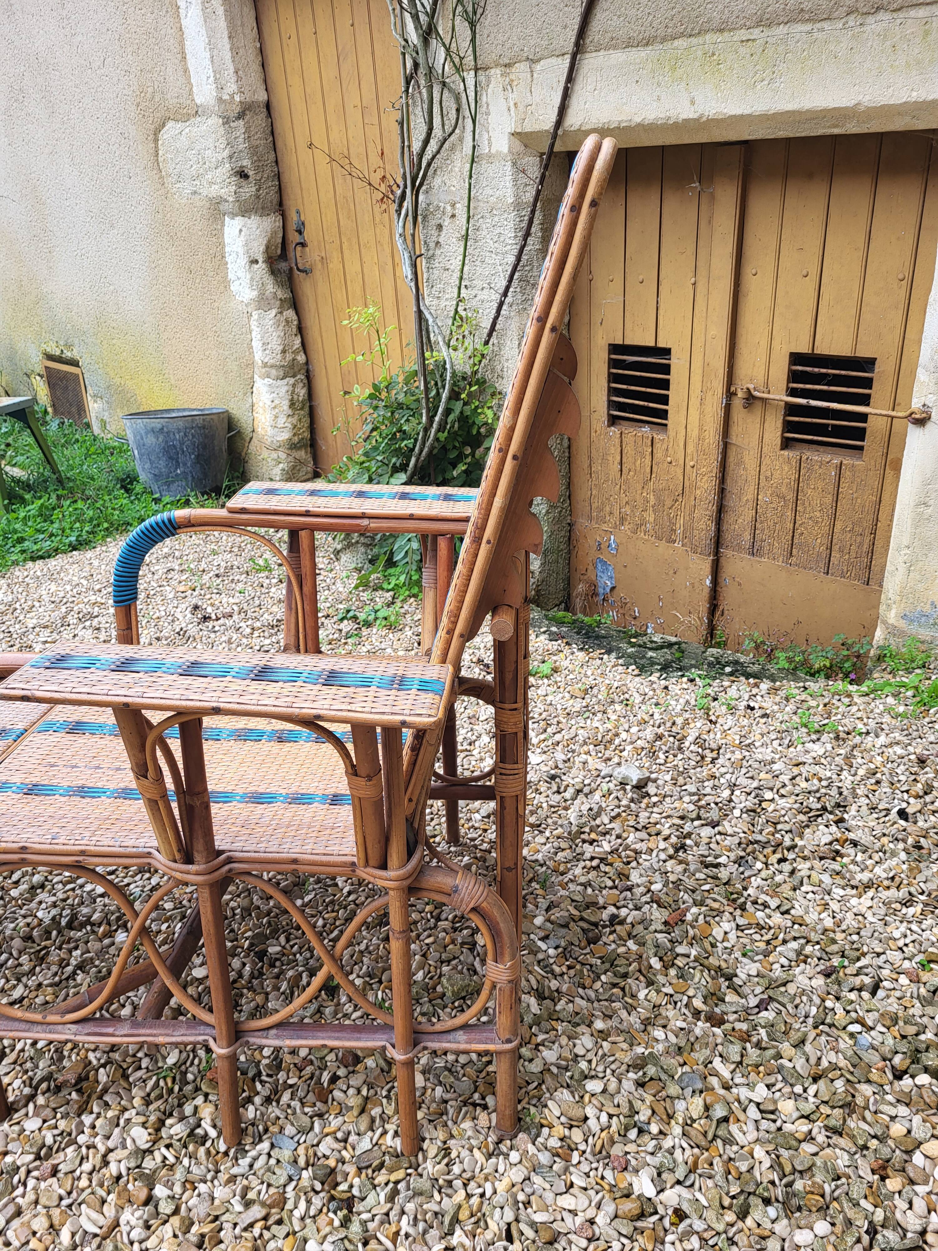 Rattan armchair / chaise longue