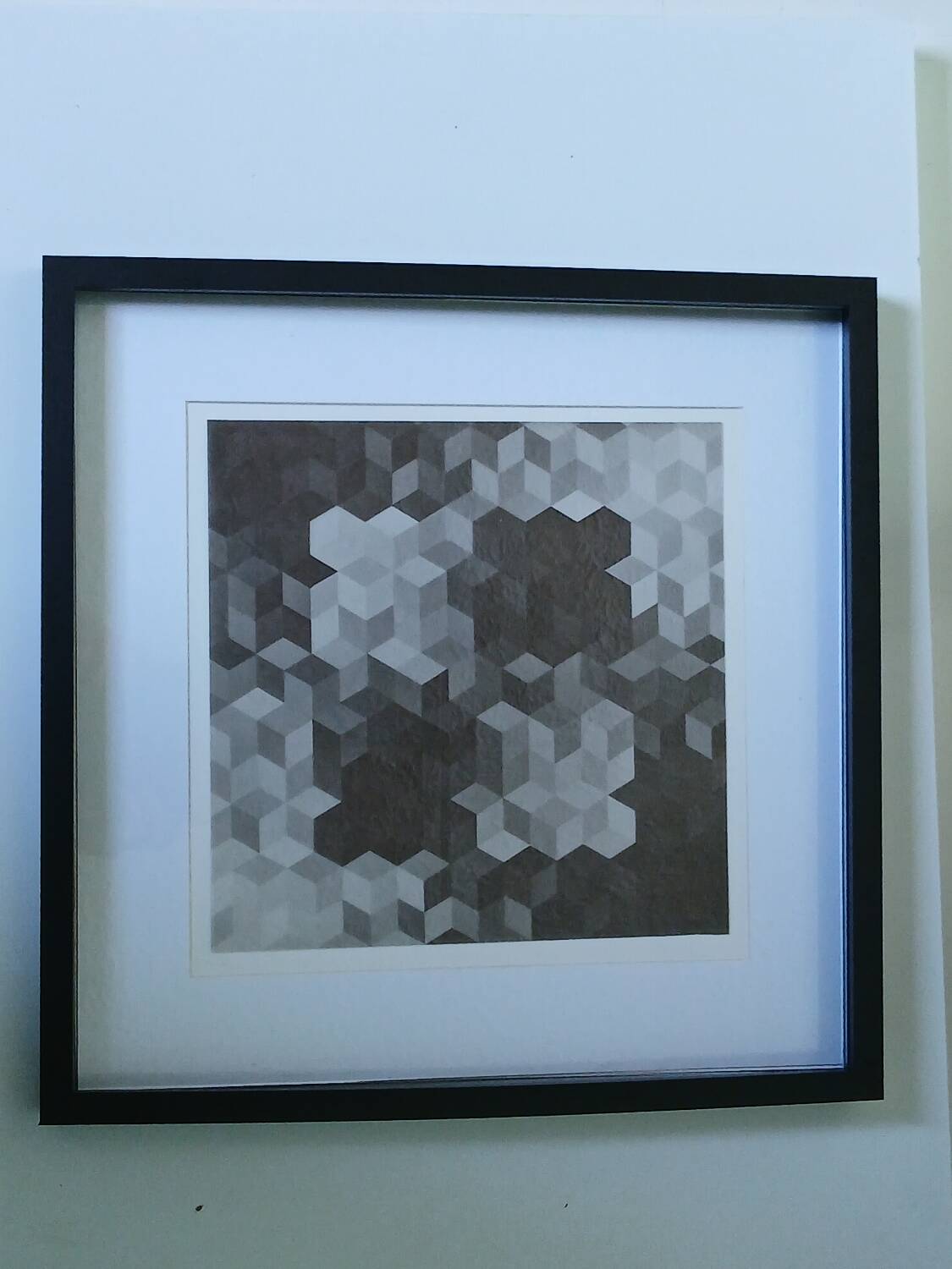 Tableau Vintage Art Optique - Victor Vasarely - Frame 40x40cm