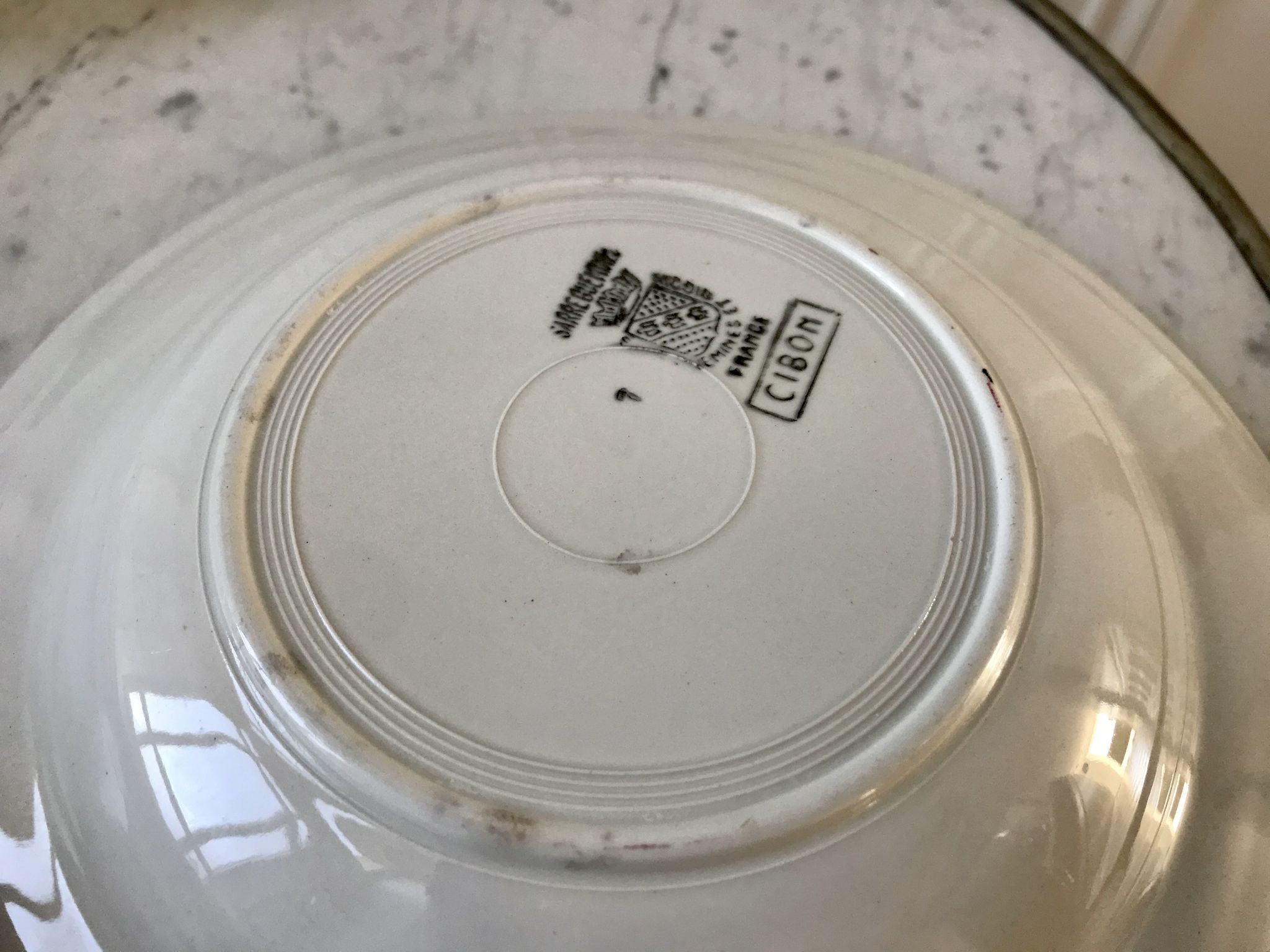 Set of 6 mismatched hollow plates Digoin Sarreguemines and Lunéville 40s