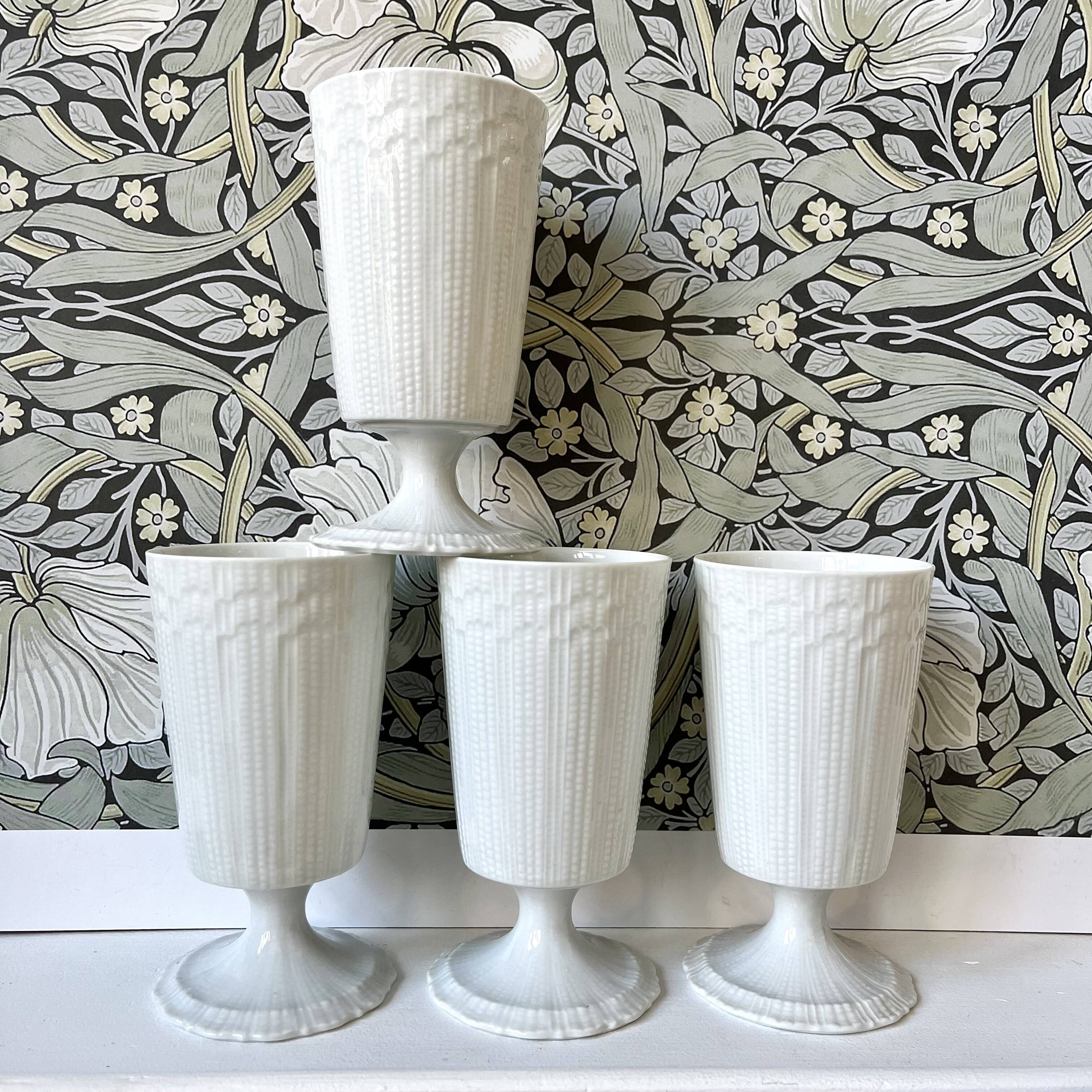 4 Limoges porcelain Mazagran cups