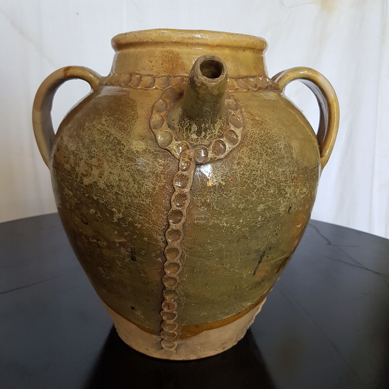 Jarre en terre cuite vernissée ancienne | Selency