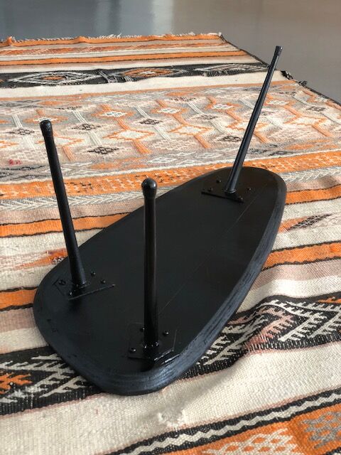 Teak and metal coffee table